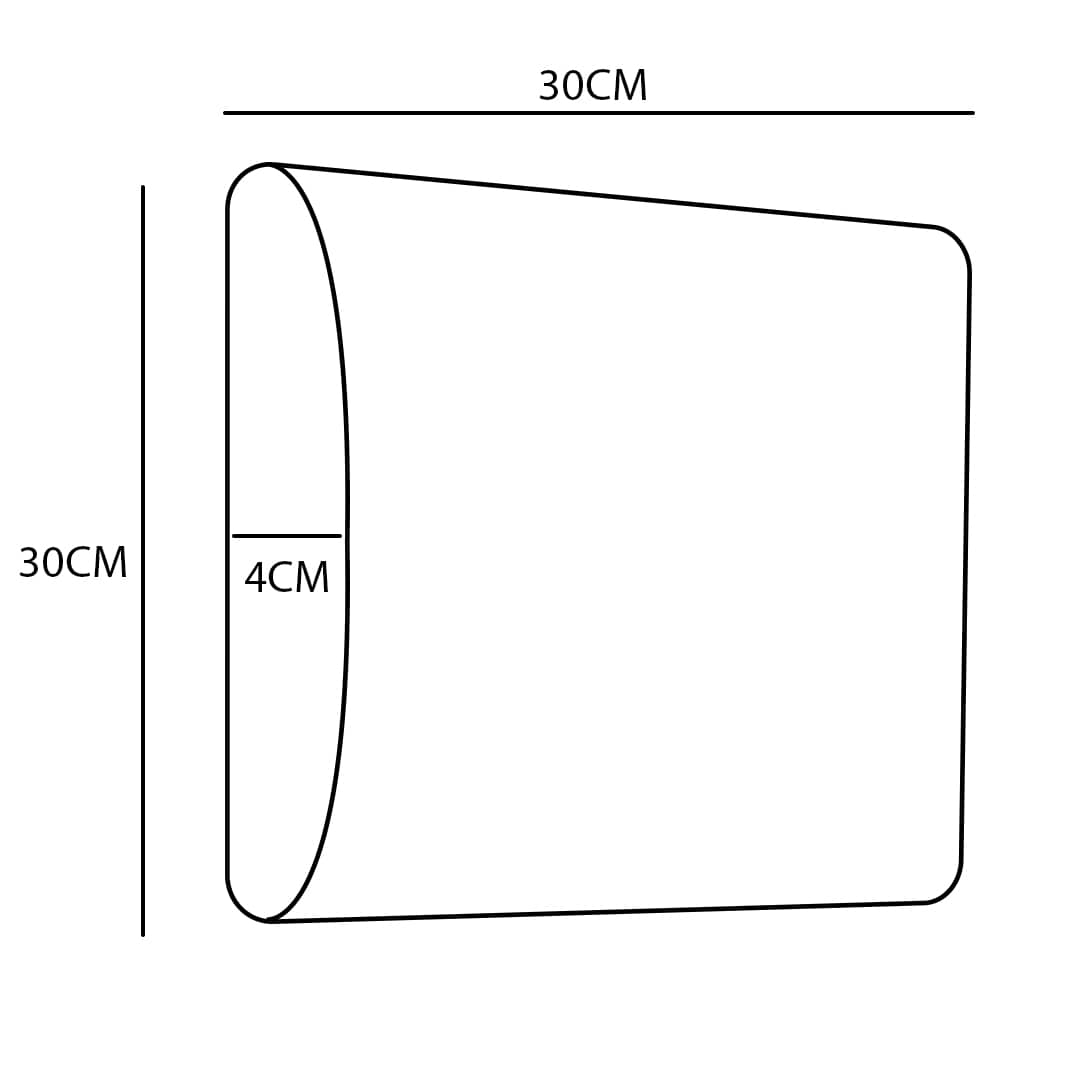 Diagram showing wall panel dimensions: 30cm width, 30cm height, 4cm depth